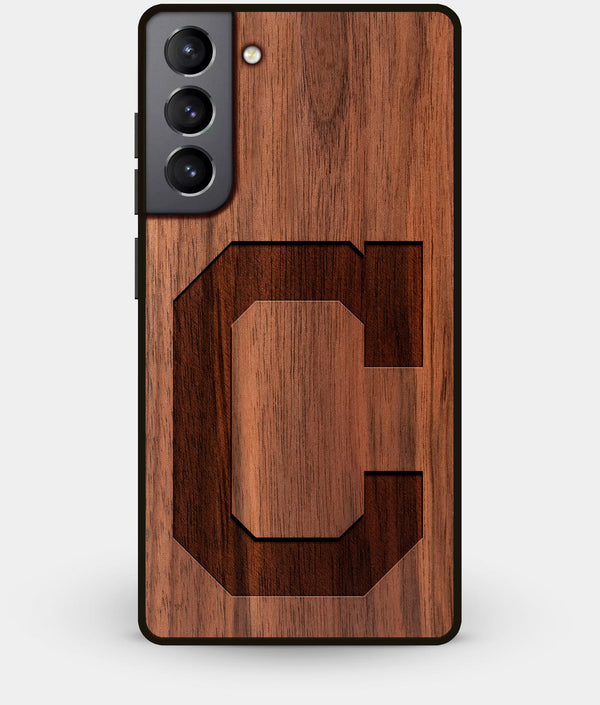 Best Walnut Wood Cleveland Indians Galaxy S21 Case - Custom Engraved Cover - Engraved In Nature