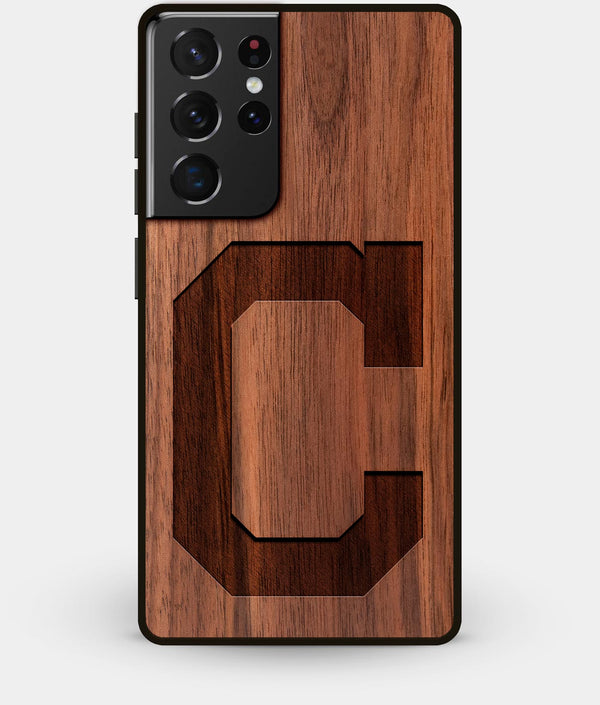 Best Walnut Wood Cleveland Indians Galaxy S21 Ultra Case - Custom Engraved Cover - Engraved In Nature