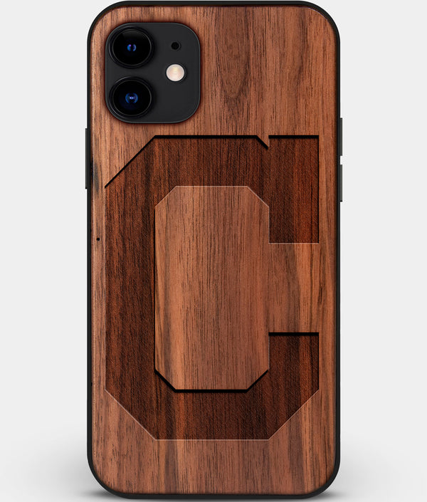 Custom Carved Wood Cleveland Guardians iPhone 12 Case | Personalized Walnut Wood Cleveland Guardians Cover, Birthday Gift, Gifts For Him, Monogrammed Gift For Fan | by Engraved In Nature