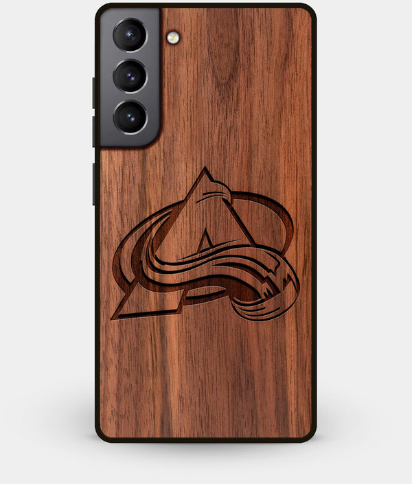 Best Walnut Wood Colorado Avalanche Galaxy S21 Case - Custom Engraved Cover - Engraved In Nature