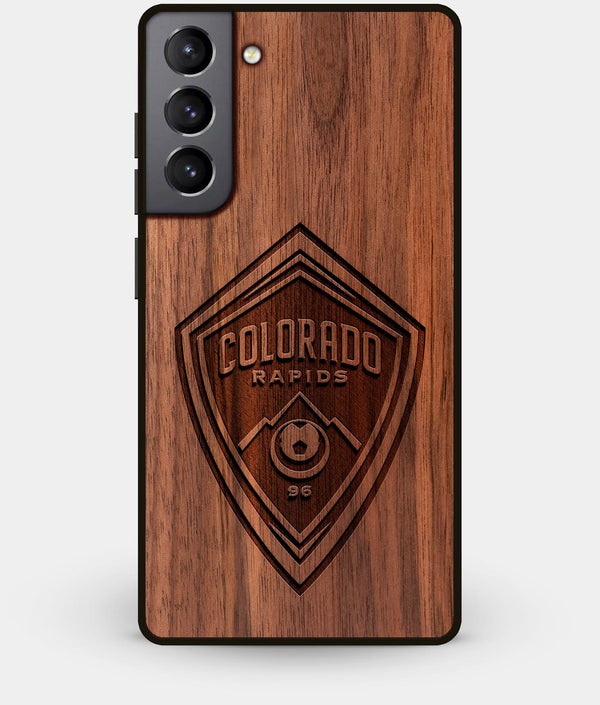 Best Walnut Wood Colorado Rapids Galaxy S21 Case - Custom Engraved Cover - Engraved In Nature
