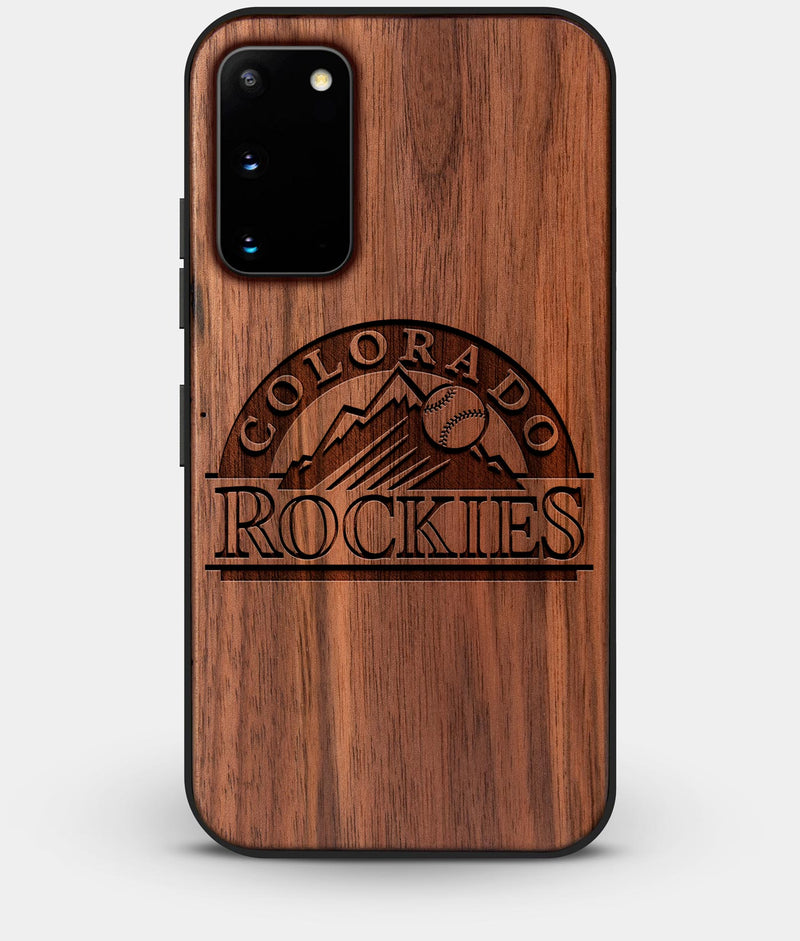 Best Custom Engraved Walnut Wood Colorado Rockies Galaxy S20 Case - Engraved In Nature