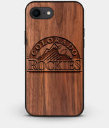 Best Custom Engraved Walnut Wood Colorado Rockies iPhone 8 Case - Engraved In Nature