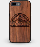 Best Custom Engraved Walnut Wood Colorado Rockies iPhone 8 Plus Case - Engraved In Nature