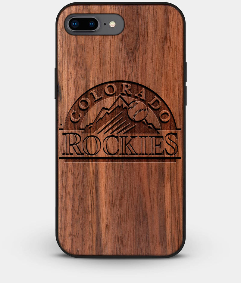 Best Custom Engraved Walnut Wood Colorado Rockies iPhone 8 Plus Case - Engraved In Nature
