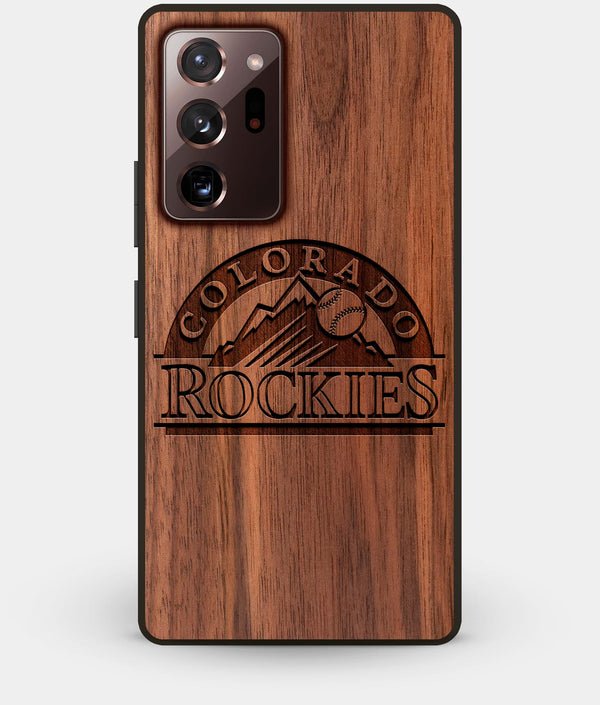 Best Custom Engraved Walnut Wood Colorado Rockies Note 20 Ultra Case - Engraved In Nature