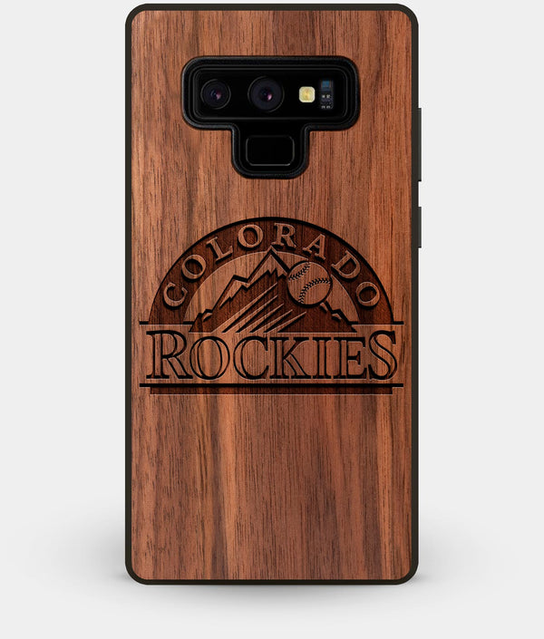 Best Custom Engraved Walnut Wood Colorado Rockies Note 9 Case - Engraved In Nature