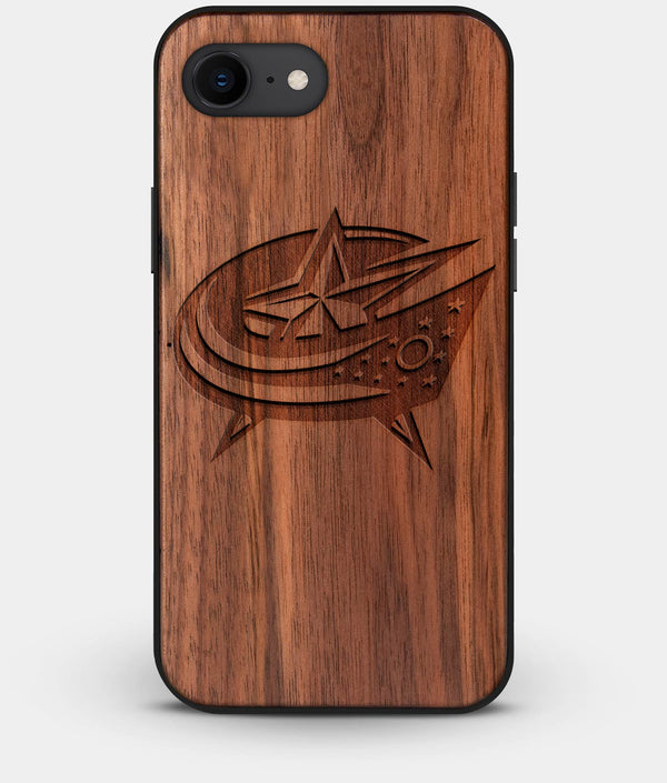 Best Custom Engraved Walnut Wood Columbus Blue Jackets iPhone 8 Case - Engraved In Nature