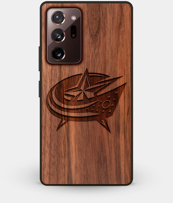 Best Custom Engraved Walnut Wood Columbus Blue Jackets Note 20 Ultra Case - Engraved In Nature