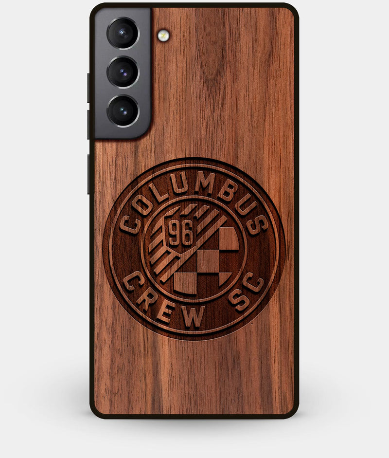 Best Walnut Wood Columbus Crew SC Galaxy S21 Case - Custom Engraved Cover - Engraved In Nature