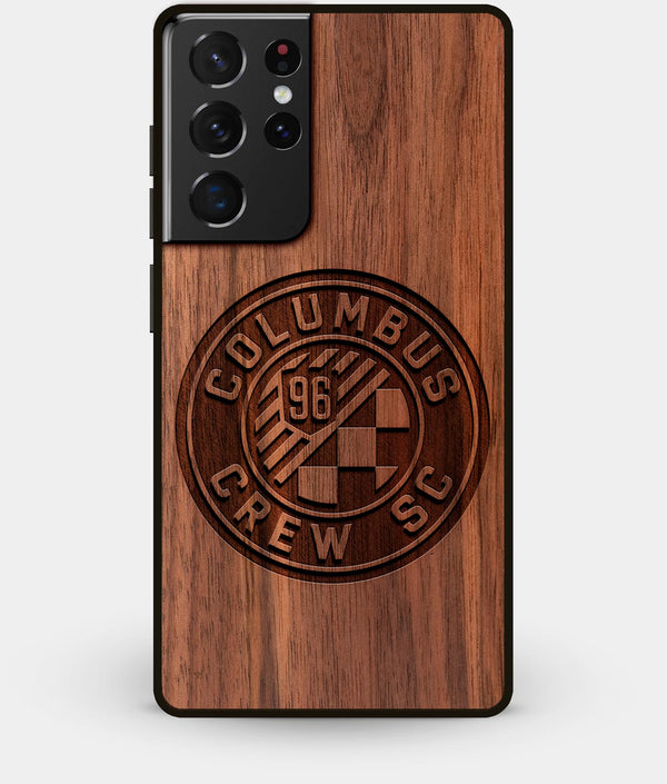 Best Walnut Wood Columbus Crew SC Galaxy S21 Ultra Case - Custom Engraved Cover - Engraved In Nature