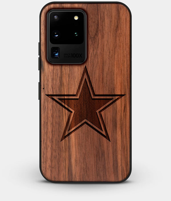 Best Custom Engraved Walnut Wood Dallas Cowboys Galaxy S20 Ultra Case - Engraved In Nature
