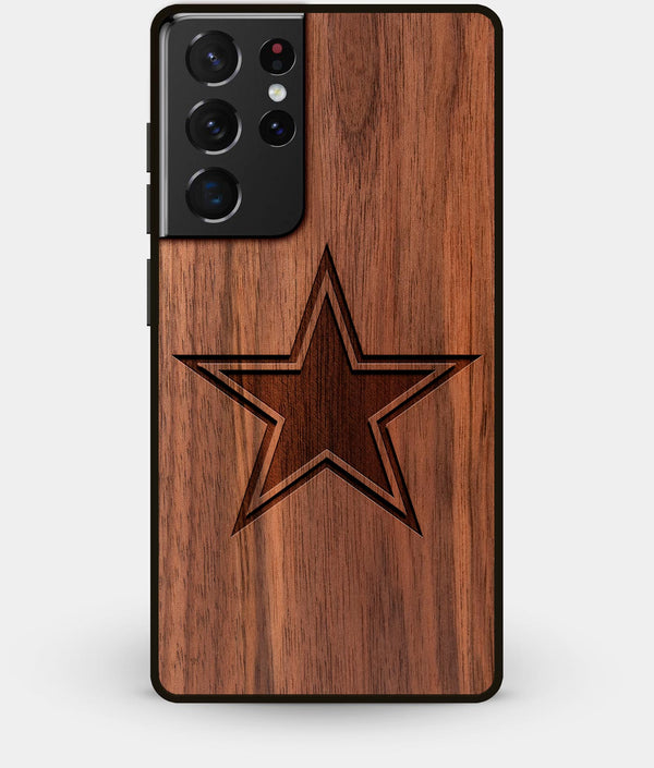 Best Walnut Wood Dallas Cowboys Galaxy S21 Ultra Case - Custom Engraved Cover - Engraved In Nature