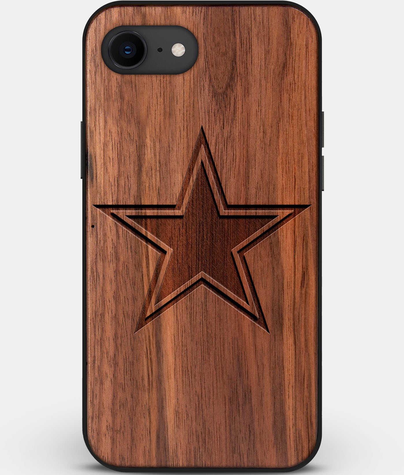 Best Custom Engraved Walnut Wood Dallas Cowboys iPhone SE Case - Engraved In Nature