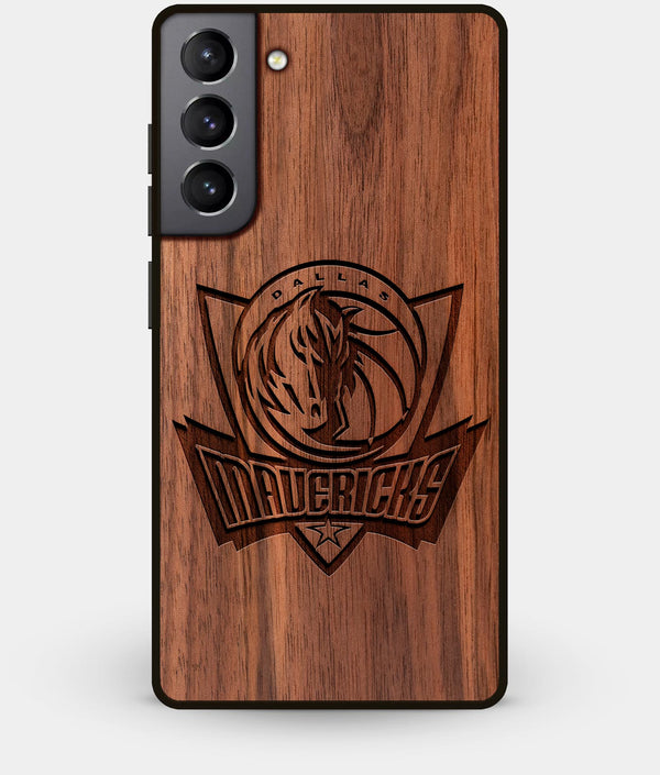 Best Walnut Wood Dallas Mavericks Galaxy S21 Case - Custom Engraved Cover - Engraved In Nature