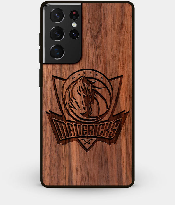 Best Walnut Wood Dallas Mavericks Galaxy S21 Ultra Case - Custom Engraved Cover - Engraved In Nature