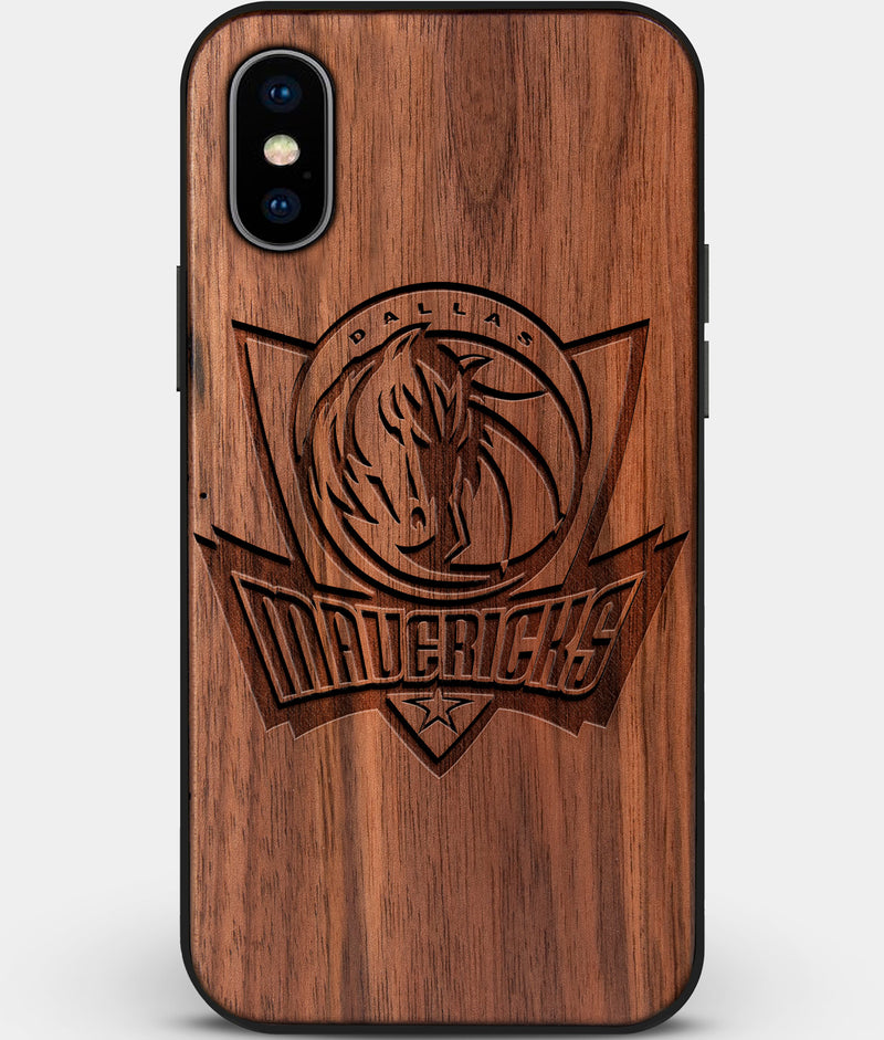 Custom Carved Wood Dallas Mavericks iPhone XS Max Case | Personalized Walnut Wood Dallas Mavericks Cover, Birthday Gift, Gifts For Him, Monogrammed Gift For Fan | by Engraved In Nature