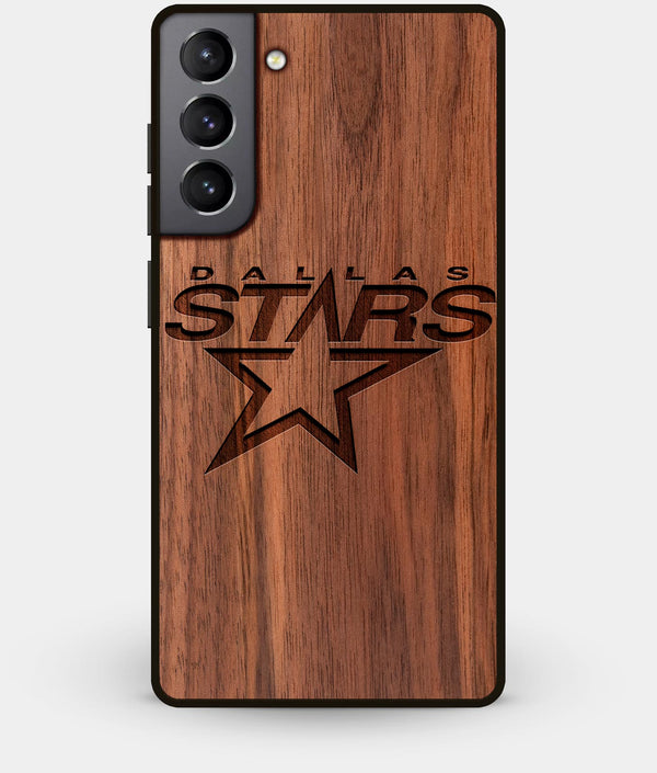 Best Walnut Wood Dallas Stars Galaxy S21 Case - Custom Engraved Cover - Engraved In Nature