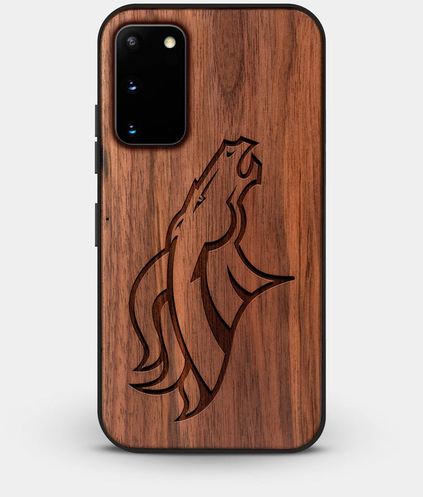 Best Walnut Wood Denver Broncos Galaxy S20 FE Case - Custom Engraved Cover - Engraved In Nature