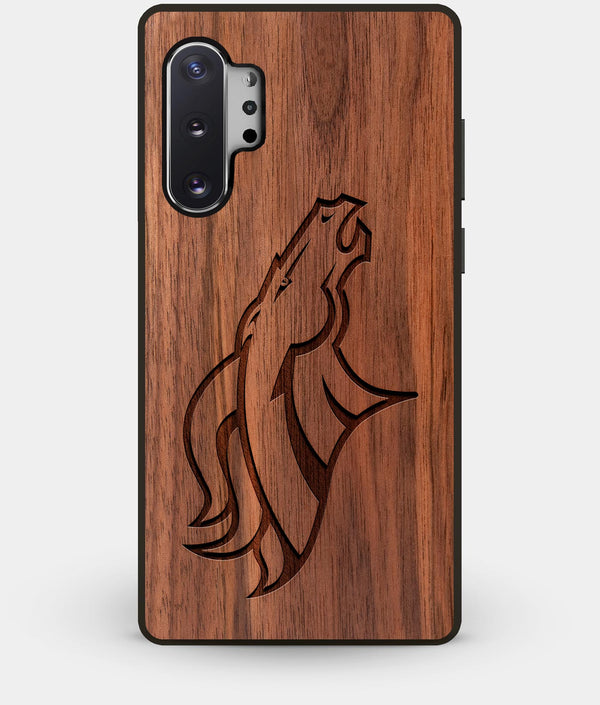 Best Custom Engraved Walnut Wood Denver Broncos Note 10 Plus Case - Engraved In Nature