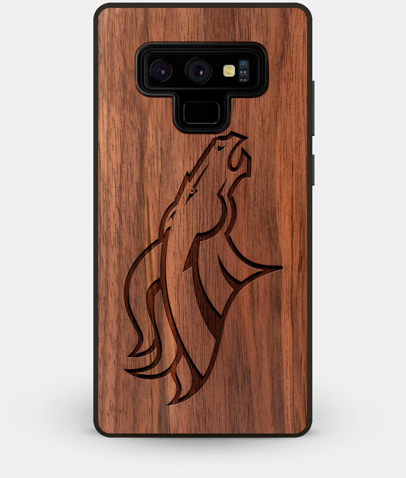 Best Custom Engraved Walnut Wood Denver Broncos Note 9 Case - Engraved In Nature