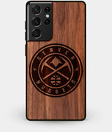 Best Walnut Wood Denver Nuggets Galaxy S21 Ultra Case - Custom Engraved Cover - Engraved In Nature