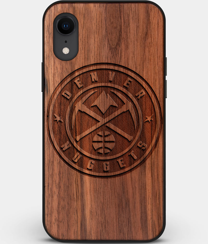 Custom Carved Wood Denver Nuggets iPhone XR Case | Personalized Walnut Wood Denver Nuggets Cover, Birthday Gift, Gifts For Him, Monogrammed Gift For Fan | by Engraved In Nature