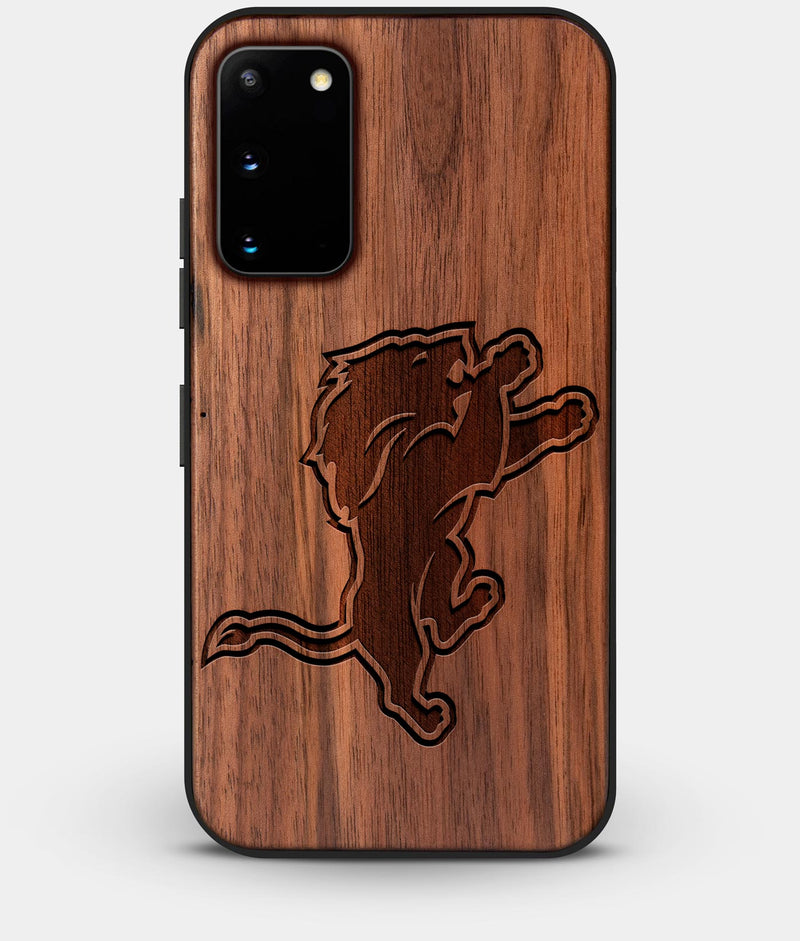 Best Custom Engraved Walnut Wood Detroit Lions Galaxy S20 Case - Engraved In Nature
