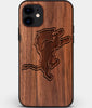 Custom Carved Wood Detroit Lions iPhone 12 Case | Personalized Walnut Wood Detroit Lions Cover, Birthday Gift, Gifts For Him, Monogrammed Gift For Fan | by Engraved In Nature