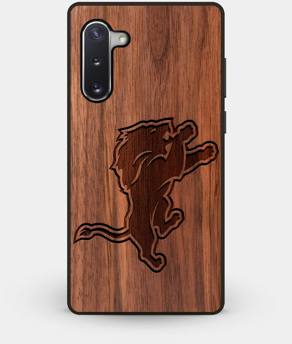 Best Custom Engraved Walnut Wood Detroit Lions Note 10 Case - Engraved In Nature