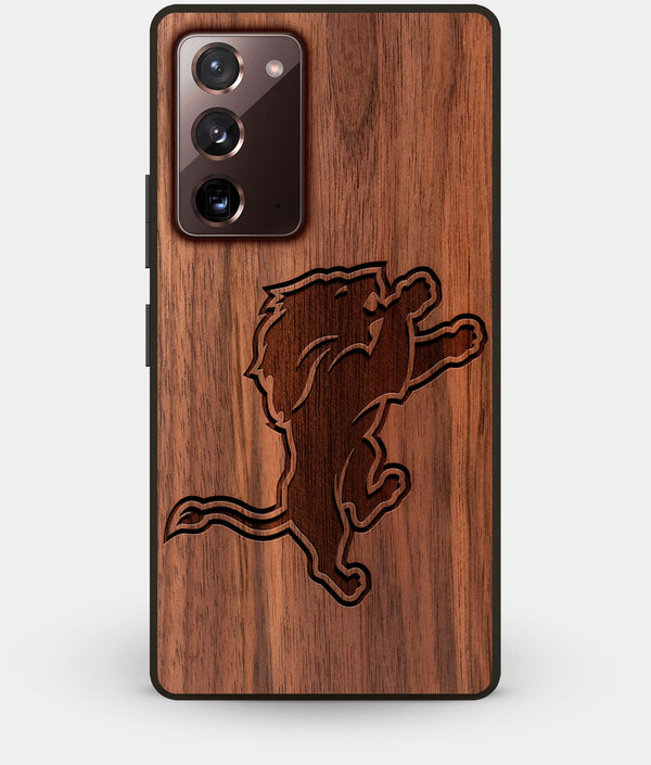 Best Custom Engraved Walnut Wood Detroit Lions Note 20 Case - Engraved In Nature