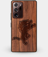 Best Custom Engraved Walnut Wood Detroit Lions Note 20 Ultra Case - Engraved In Nature