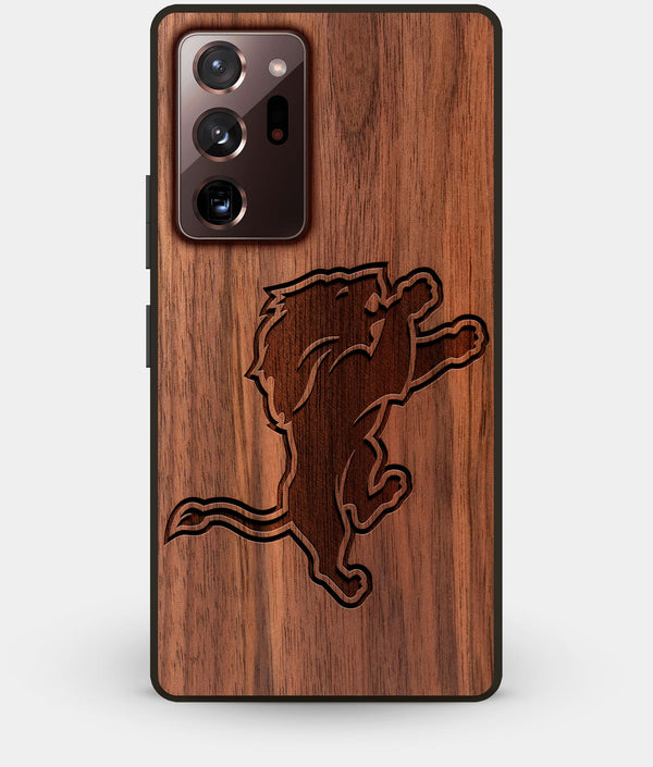 Best Custom Engraved Walnut Wood Detroit Lions Note 20 Ultra Case - Engraved In Nature