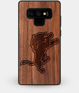 Best Custom Engraved Walnut Wood Detroit Lions Note 9 Case - Engraved In Nature