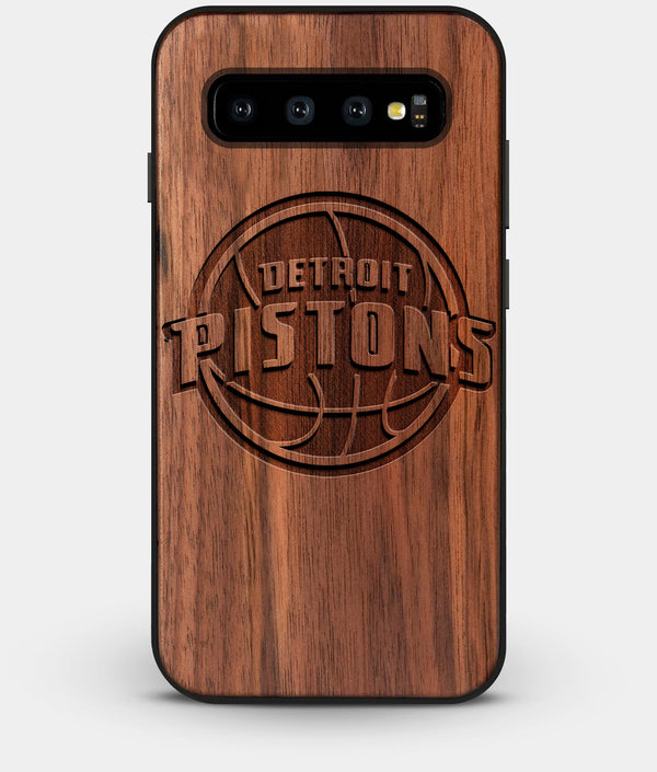 Best Custom Engraved Walnut Wood Detroit Pistons Galaxy S10 Case - Engraved In Nature