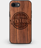 Best Custom Engraved Walnut Wood Detroit Pistons iPhone 8 Case - Engraved In Nature