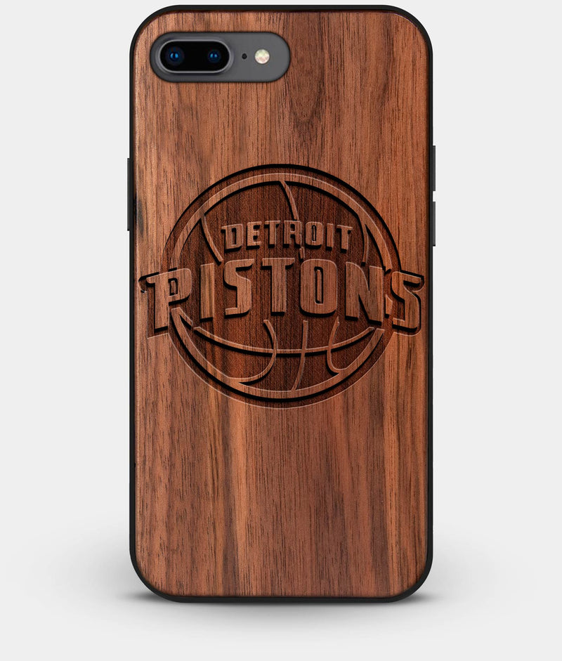 Best Custom Engraved Walnut Wood Detroit Pistons iPhone 8 Plus Case - Engraved In Nature