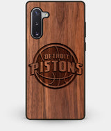 Best Custom Engraved Walnut Wood Detroit Pistons Note 10 Case - Engraved In Nature