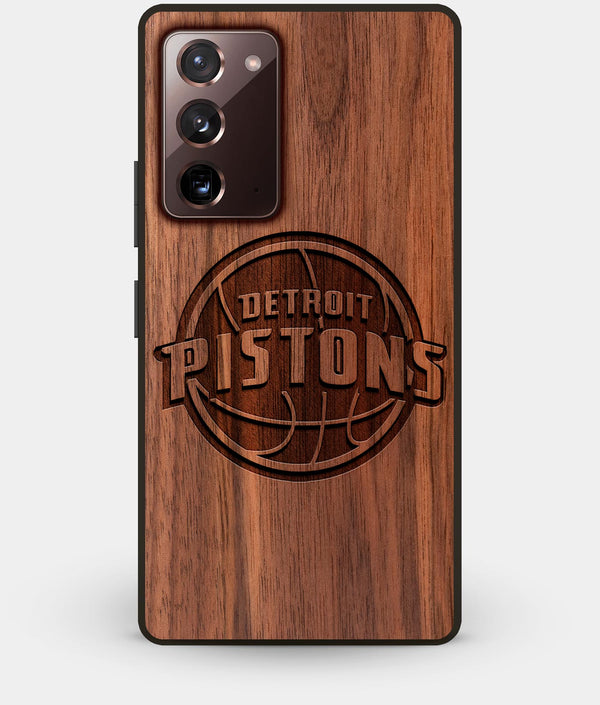 Best Custom Engraved Walnut Wood Detroit Pistons Note 20 Case - Engraved In Nature