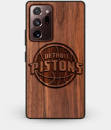 Best Custom Engraved Walnut Wood Detroit Pistons Note 20 Ultra Case - Engraved In Nature