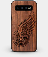 Best Custom Engraved Walnut Wood Detroit Red Wings Galaxy S10 Case - Engraved In Nature