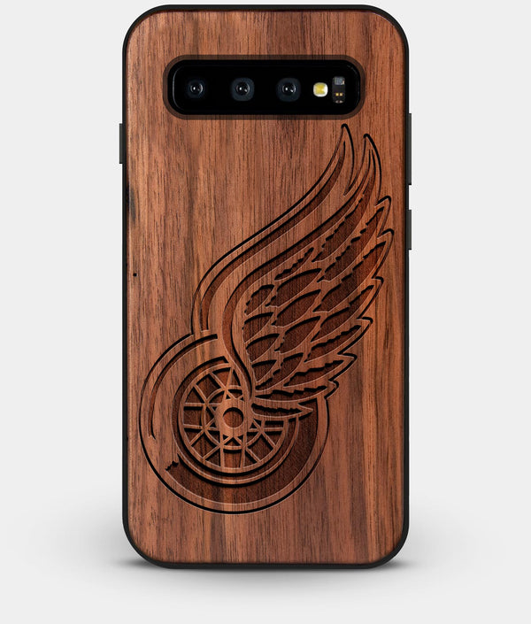 Best Custom Engraved Walnut Wood Detroit Red Wings Galaxy S10 Plus Case - Engraved In Nature