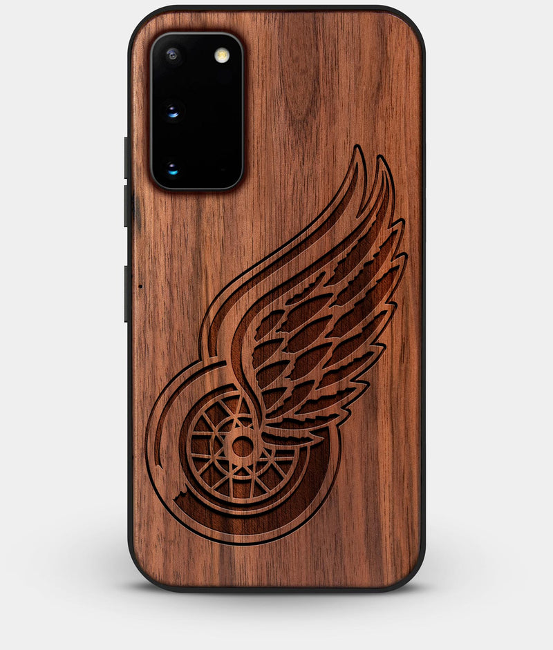 Best Custom Engraved Walnut Wood Detroit Red Wings Galaxy S20 Case - Engraved In Nature