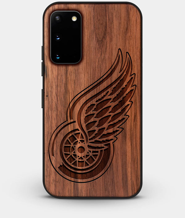 Best Walnut Wood Detroit Red Wings Galaxy S20 FE Case - Custom Engraved Cover - Engraved In Nature