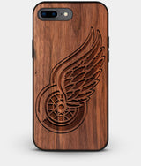 Best Custom Engraved Walnut Wood Detroit Red Wings iPhone 8 Plus Case - Engraved In Nature