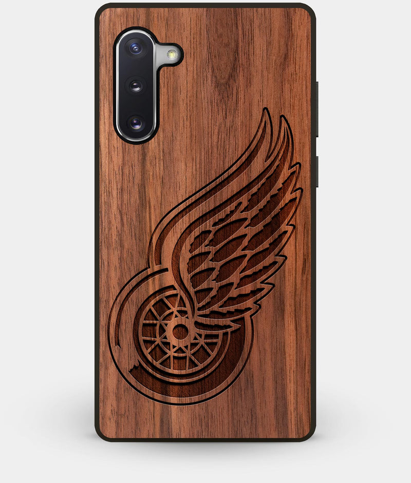 Best Custom Engraved Walnut Wood Detroit Red Wings Note 10 Case - Engraved In Nature