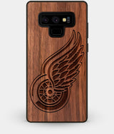 Best Custom Engraved Walnut Wood Detroit Red Wings Note 9 Case - Engraved In Nature