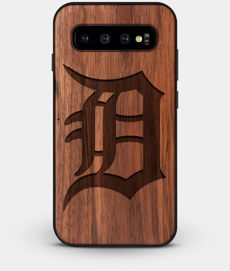 Best Custom Engraved Walnut Wood Detroit Tigers Galaxy S10 Case - Engraved In Nature