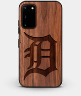 Best Custom Engraved Walnut Wood Detroit Tigers Galaxy S20 Case - Engraved In Nature