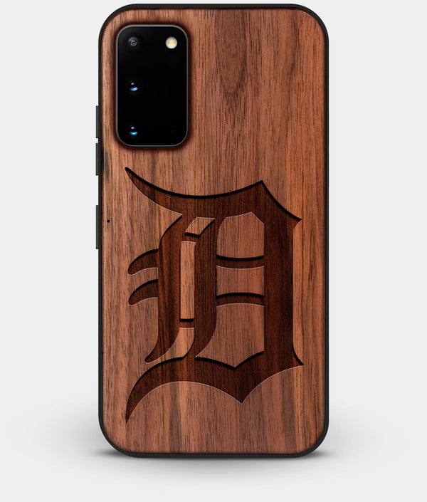 Best Walnut Wood Detroit Tigers Galaxy S20 FE Case - Custom Engraved Cover - Engraved In Nature